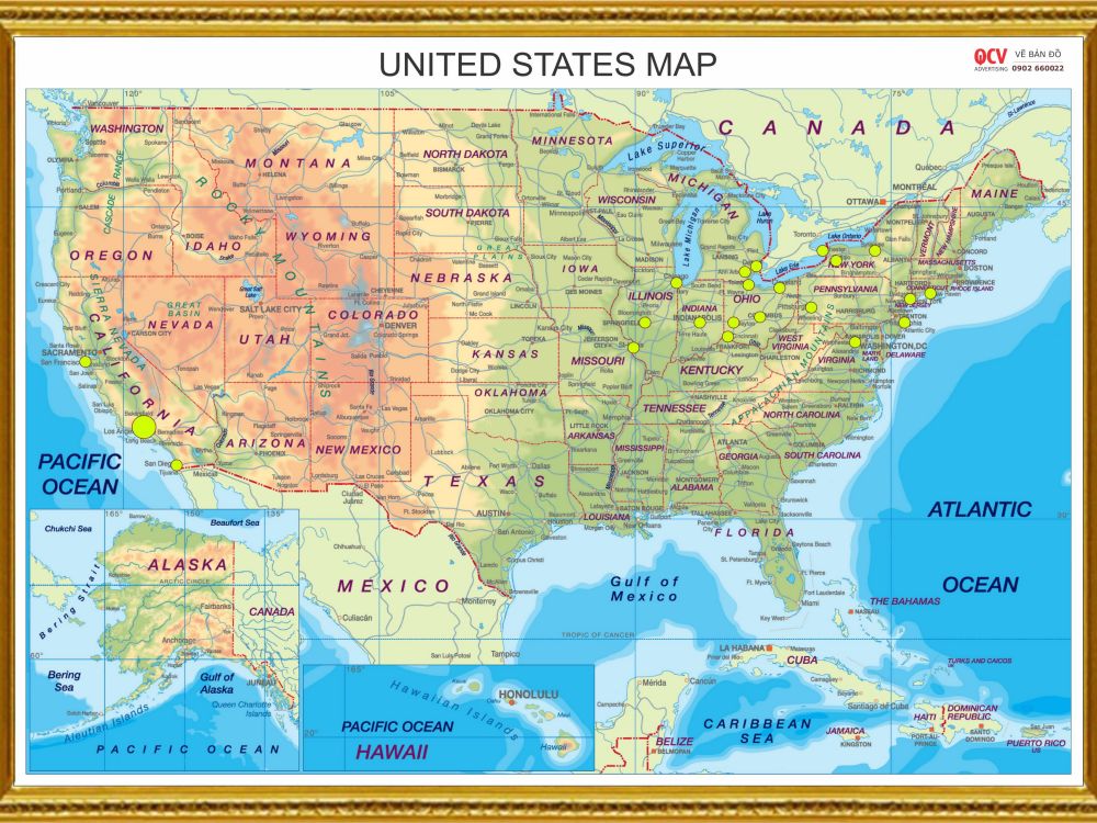 Bản đồ các bang của Mỹ