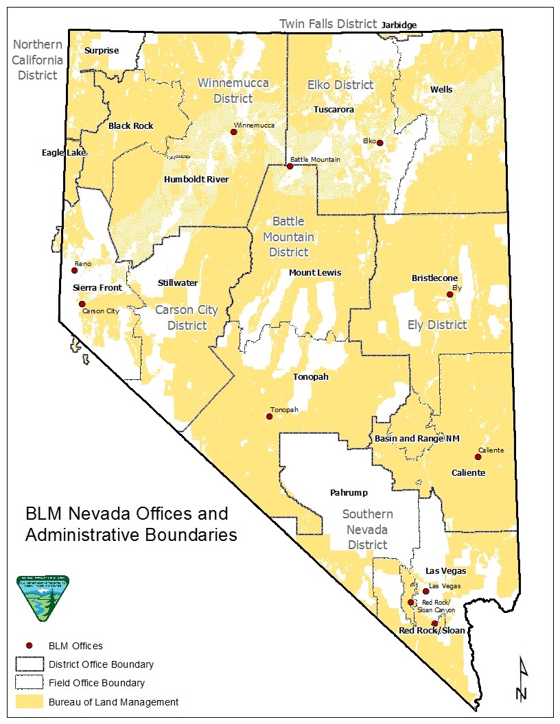 Bản đồ bang Nevada của Mỹ năm 2022